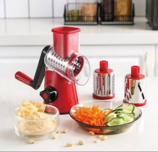 TableTop Drum Grater – Manual Vegetable Cutter, Slicer & Grater | Multi-Functional 3-in-1 Kitchen Gadget for Effortless Food Prep