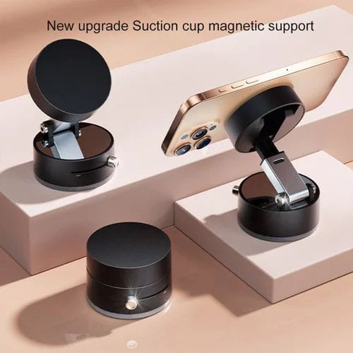 Magnetic Suction Cup Phone Stand – 360° Adjustable Holder for Desk, Car & Home